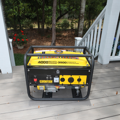 CHAMPION® PE 4,000 Watt Generator - Champion offers the highest endurance and performance generators on the market today. Each generator is designed to provide a reliable and instant power supply. Champion's 4,000 Watt generator is perfect for toy haulers, travel trailers and fifth wheel trailers. With this powerful model you can run your refrigerator, microwave, air conditioner and lights all at the same time. It features 4.0 gallon fuel tank, recoil start and RV ready without needing adapters.